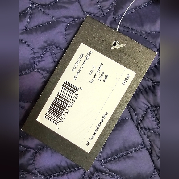 Kate Spade New York Flower Quilted Jacket Planetary Navy Womens Size XL NWT - Picture 16 of 16